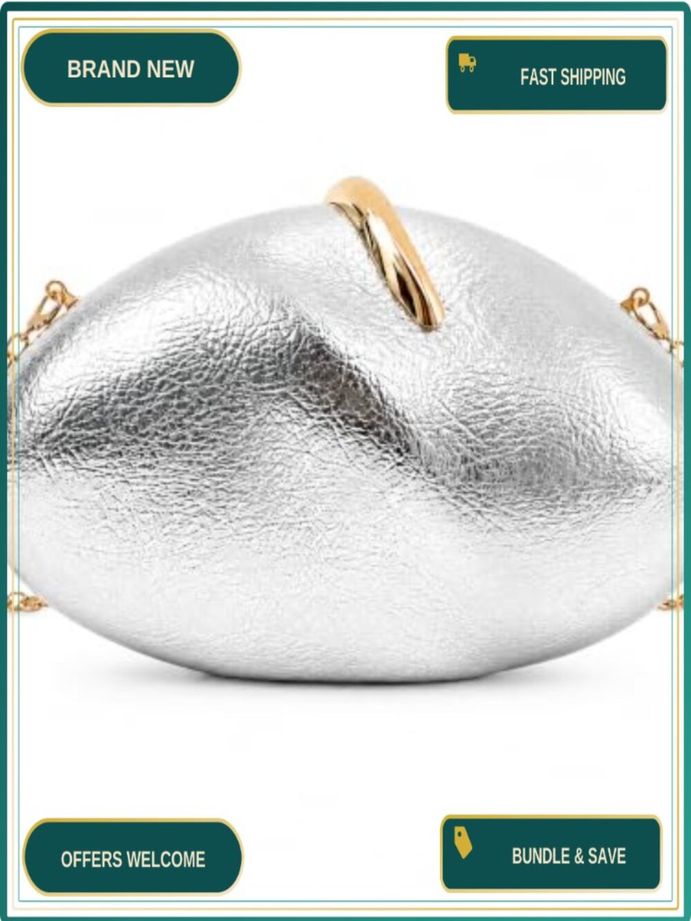 PU Leather Evening Clutch Irregular Shell Shape Women Formal Bag